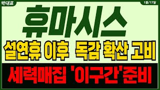 [휴마시스 주가전망] 설연휴이후 쿼드데믹 확산 고비 세력매집 추가 포착 '이구간' 준비하세요  #휴마시스분석#휴마시스주가 #휴마시스목표가