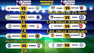 Pronostic foot aujourd'hui | Pronostic foot du jour : Coupon  1xbet | Journée 21 Premier league