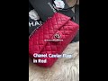 chanel red caviar flap with silver hardware