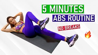 5 MINUTS ABS WORKOUT / for beginners and intermediate || by nikita ramona