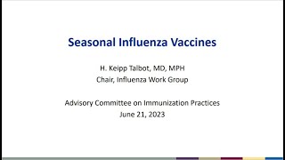 June 2023 ACIP Meeting - Influenza Vaccines