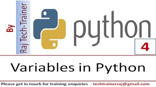 Python Tutorial - Part 4 - Python Variables | Python for Beginners | Learn Python