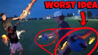 DUCT TAPING FIREWORKS TO DISCS!! | Disc Golf