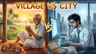 9 to 5 | Village vs City Life |The life I want but can not | #farmlife #ghiblistyle #villagefood