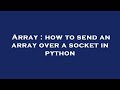 Array : how to send an array over a socket in python