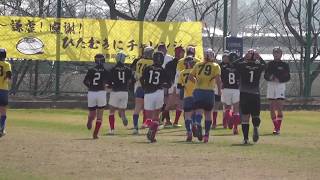 中学ラグビー　岐阜県中学校選抜（黒）ＶＳ　石川Ａ（黄）