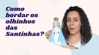 Bordando os Olhinhos, Nariz e Boquinha Virgem Maria Santinha Amigurumi em Crochê