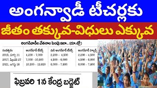 అంగన్వాడీ టీచర్లకు జీతాలు పెంచండి anganwadi SALARIES pension gratuity supervisor posts promotions pm