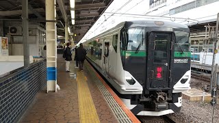 E257系5500番台OM-53編成 特急いすみマラソン号両国行きミュージックホーンを鳴らして錦糸町駅発車