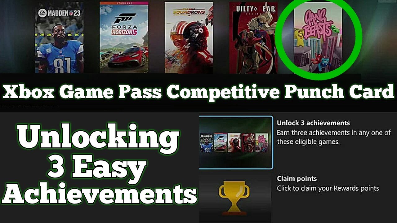 Xbox Game Pass Competitive Punch Card Guide (Unlocking The 3 Easiest ...