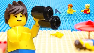 LEGO City Shark Attack Fail STOP MOTION LEGO Day at the Beach | LEGO City | Billy Bricks