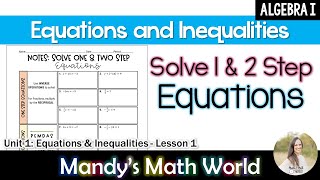 Solve One and Two Step Equations Updated