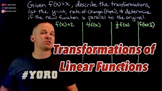 Transformations of Linear Functions using Function Notation