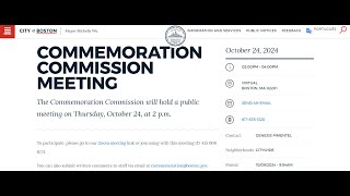 10/24/24 - Commemoration Commission Meeting