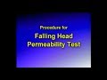 Falling Head Permeability Test