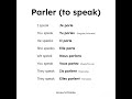 Parler conjugation #frenchconjugation #frenchforbeginner #frenchlessons