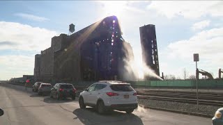 Demolition continues at the Great Northern Grain Elevator