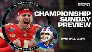 CHAMPIONSHIP SUNDAY PREVIEW 🏈 Allen vs. Mahomes \u0026 Hurts vs. Daniels 😤 | The Pat McAfee Show