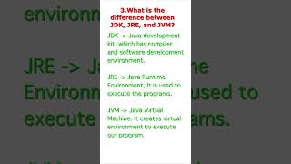 (Interview Questions) 3.What is the difference between JDK, JRE, and JVM?