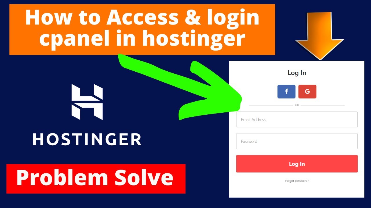 How To Access & Login Cpanel In Hostinger | Hostinger Login Problem ...