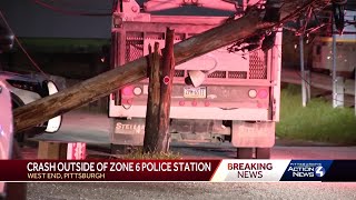 Crash outside of Pittsburgh Police Zone 6 station