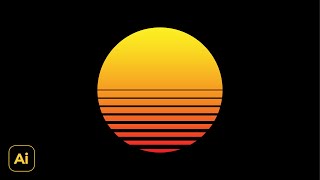 Make a Simple Retro Sunset Background Design | Adobe Illustrator Tutorials