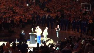 Stephen Curry receives his MVP award