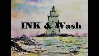 Ink and Wash Lighthouse Watercolor Paintings - with Chris Petri