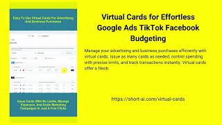 Virtual Cards for Effortless Google Ads TikTok Facebook Budgeting