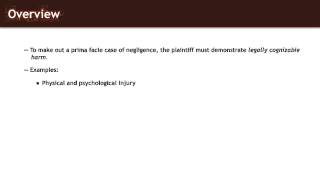 Torts Lecture Actual Harm Quimbee Com