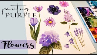 Easy Watercolor Spring Flowers [ Step by Step Tutorial] Easy for  Beginners/ lilacs/ tulips