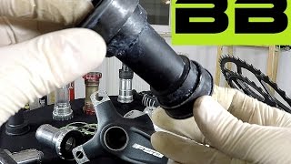 Bike bottom brackets: square tapered, Octalink, BSA / MegaExo, Pressfit, BB30 / PF30. Shimano