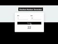 Random Number Generator using HTML,CSS AND JAVASCRIPT| Demo