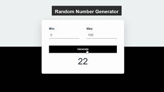 Random Number Generator using HTML,CSS AND JAVASCRIPT| Demo