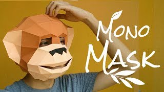 Cómo hacer una Máscara de Mono con papel opalina o cartulina | Momuscraft