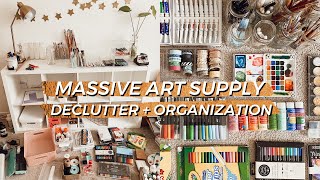 Organizing ALL of My ART + DIY CRAFT SUPPLIES! | *EXTREME* Declutter and Storage Solution Hacks