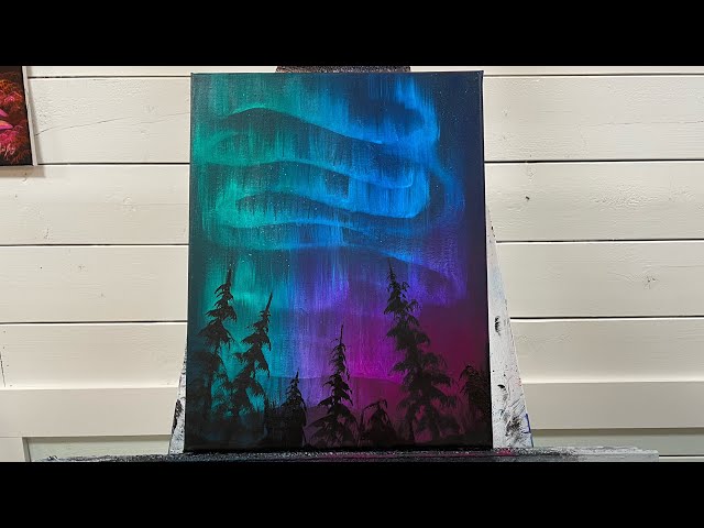 Northern Lights Painting For Beginners How To Paint Northern Lights
