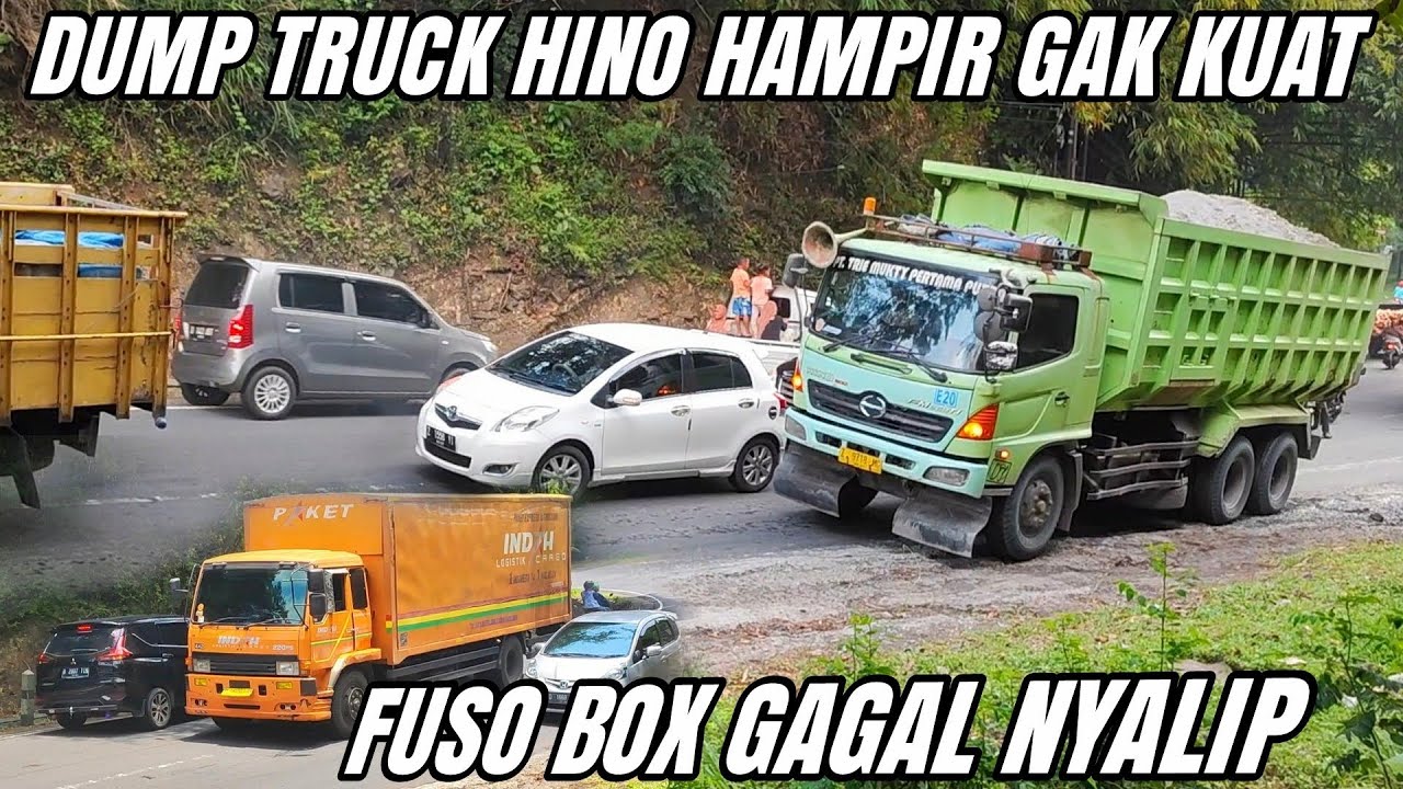 Banyak Truk Muatan Berat, Fuso Gagal Nyalip, Dump Truck Hino Hampir Gak ...