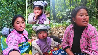 Jina \u0026 Jonson herding sheep in Jungle || Young pastor womens life in Rural Nepal@Sanjipjina