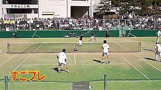 [すごプレ]ソフトテニス　全日本選手権天皇杯皇后杯2011　男子　準々決勝　篠原・小林(日体桜友会・ミズノ)－品川・中本（早稲田大学）