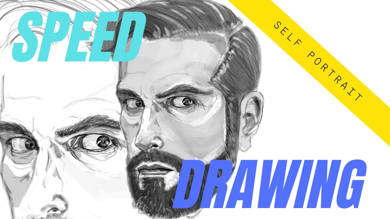 Speed Drawing Self Portrait 3 Minute Time Lapse Youtube