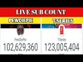 Top 50 YouTube Live Sub Count - PewDiePie VS T-Series & More