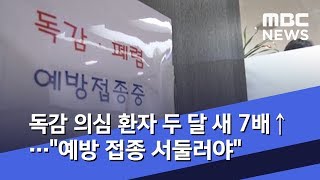 독감 의심 환자 두 달 새 7배↑…\