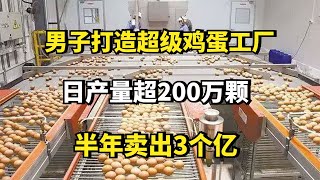 男子打造超级鸡蛋工厂，日产量超200万颗，半年卖出3个亿