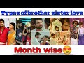 💖Types of brother sister love😍/Month wise🤩/must watch!/MS Creations💌