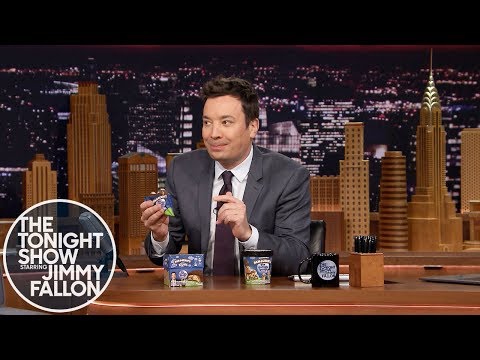 Jimmy Unveils Ben & Jerry's The Tonight Dough Pint Slices Jimmy Unveils Ben & Jerry's The Tonight Dough Pint Slices