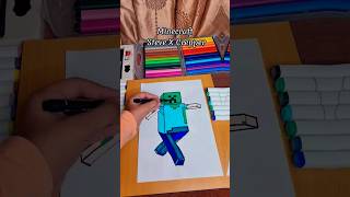 Drawing Minecraft Steve X Crepper  | Art with Alcohol Markers | #art | #anime | #shorts