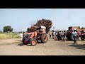 Mu5501 Kubota Very Heav Lod 4 Trailer in back Side Tractor