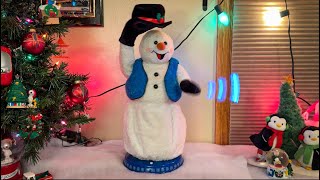 Gemmy 2002 Snowflake Spinning Snowman Animated Christmas Decoration