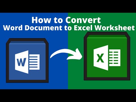 How to Convert Microsoft Word Document to Excel Worksheet directly